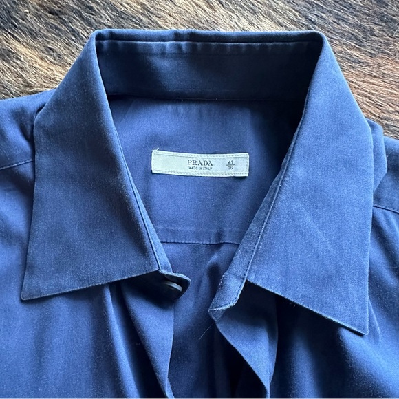 Prada Men’s Navy Button Down Shirt - Picture 4 of 8
